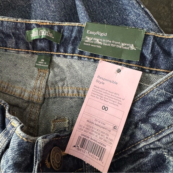 NEW! Women’s Wild Fable Low-Rise Bootcut Denim Blue Jeans Size 00 W/Tags - Picture 6 of 6